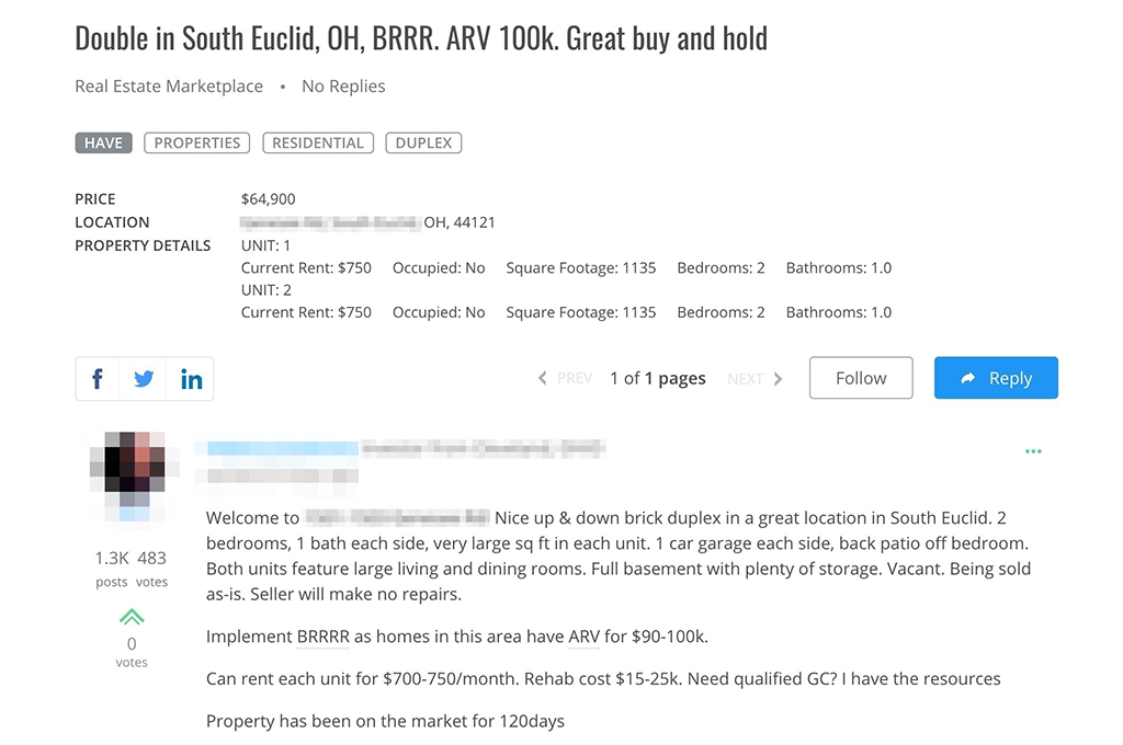Real Estate Investment Strategies Example BRRRR Analysis
